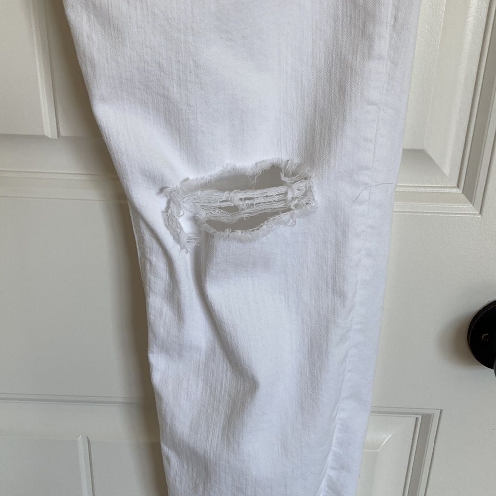 Rag&Bone Womens Distressed Dre Low-Rise Ankle Slim Boyfriend White Jeans Size 30 - Picture 3 of 11